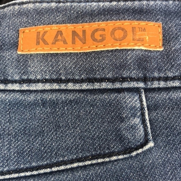 KANGOL Stretch Knit Denim Skinny Fit Jeans w/ logo - Picture 4 of 10